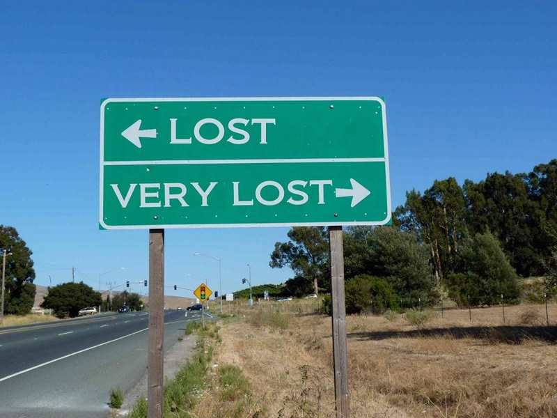 road sign lost
